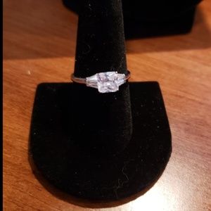 CZ Solitaire Ring Sz 9 Sterling Ring